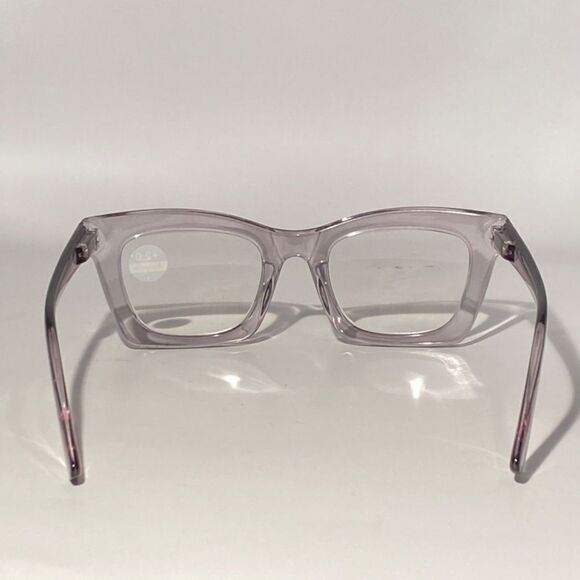 1107 Gretchen Reading Glasses 2.0 Square Eyeglasses Clear Gray Frames NWT - Picture 5 of 9